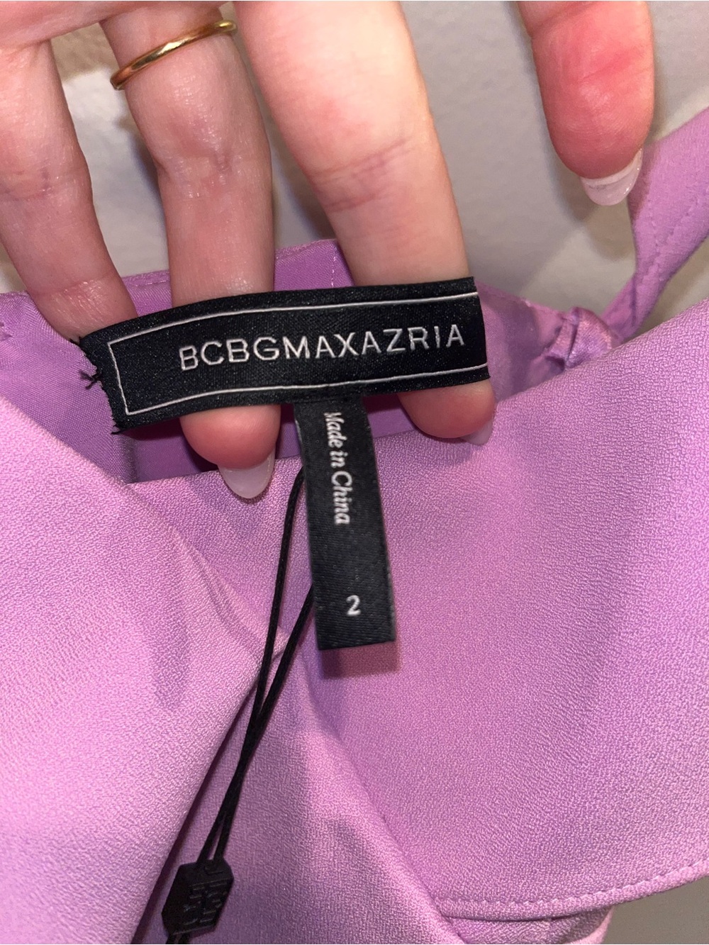 BCBGMaxAzria Lilac Ruffle Strap Mini Dress - Picture 7 of 13